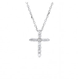 Colgante cruz diamantes y...