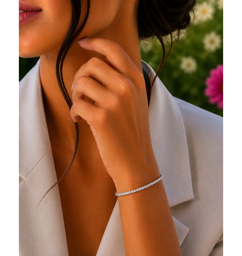 RIVIERE EN ORO BLANCO CON DIAMANTES