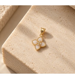Colgante de oro con flor de...